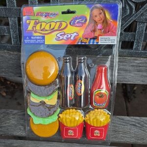 Food Set with Burger and Fries